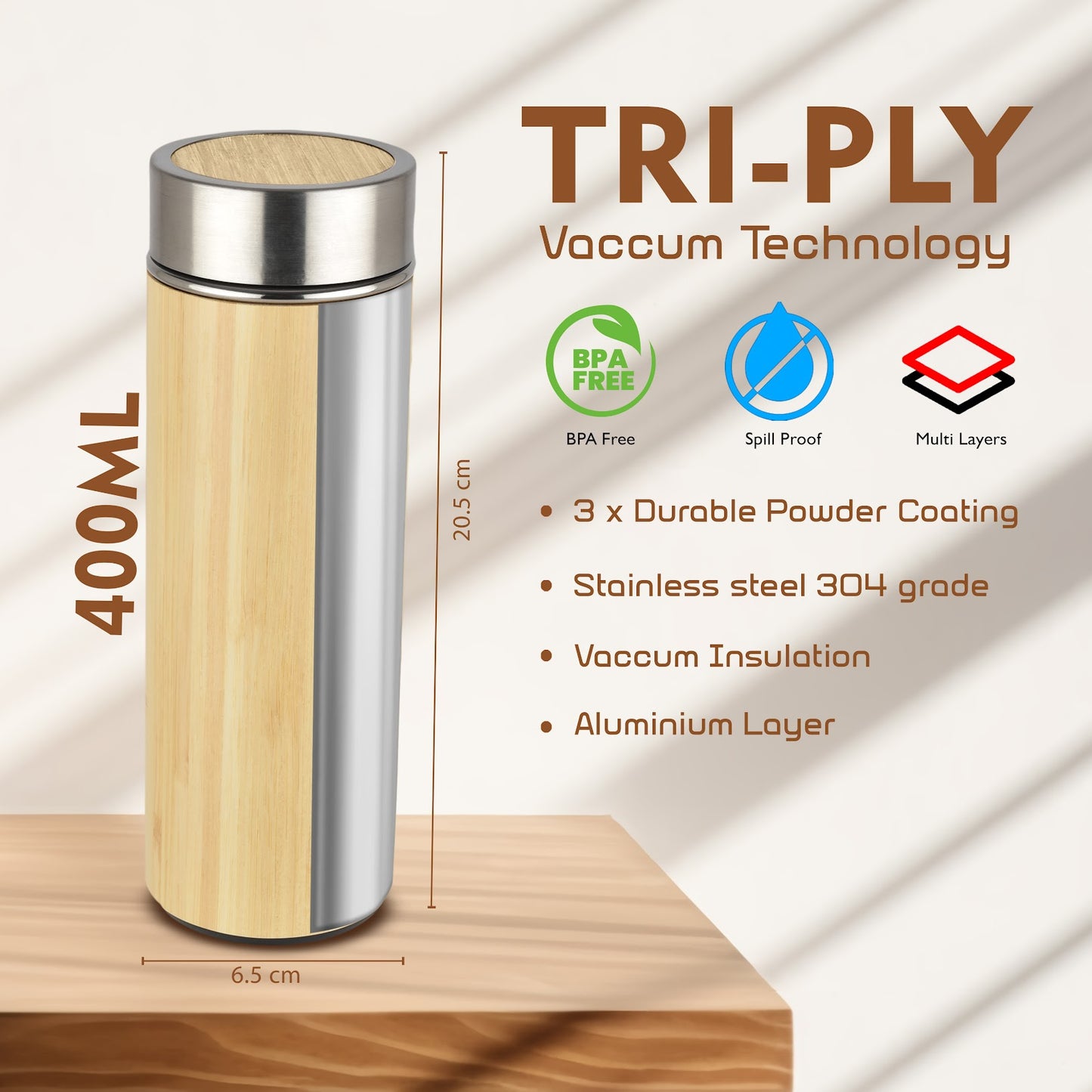 Bamboo Made Vacuum Flask