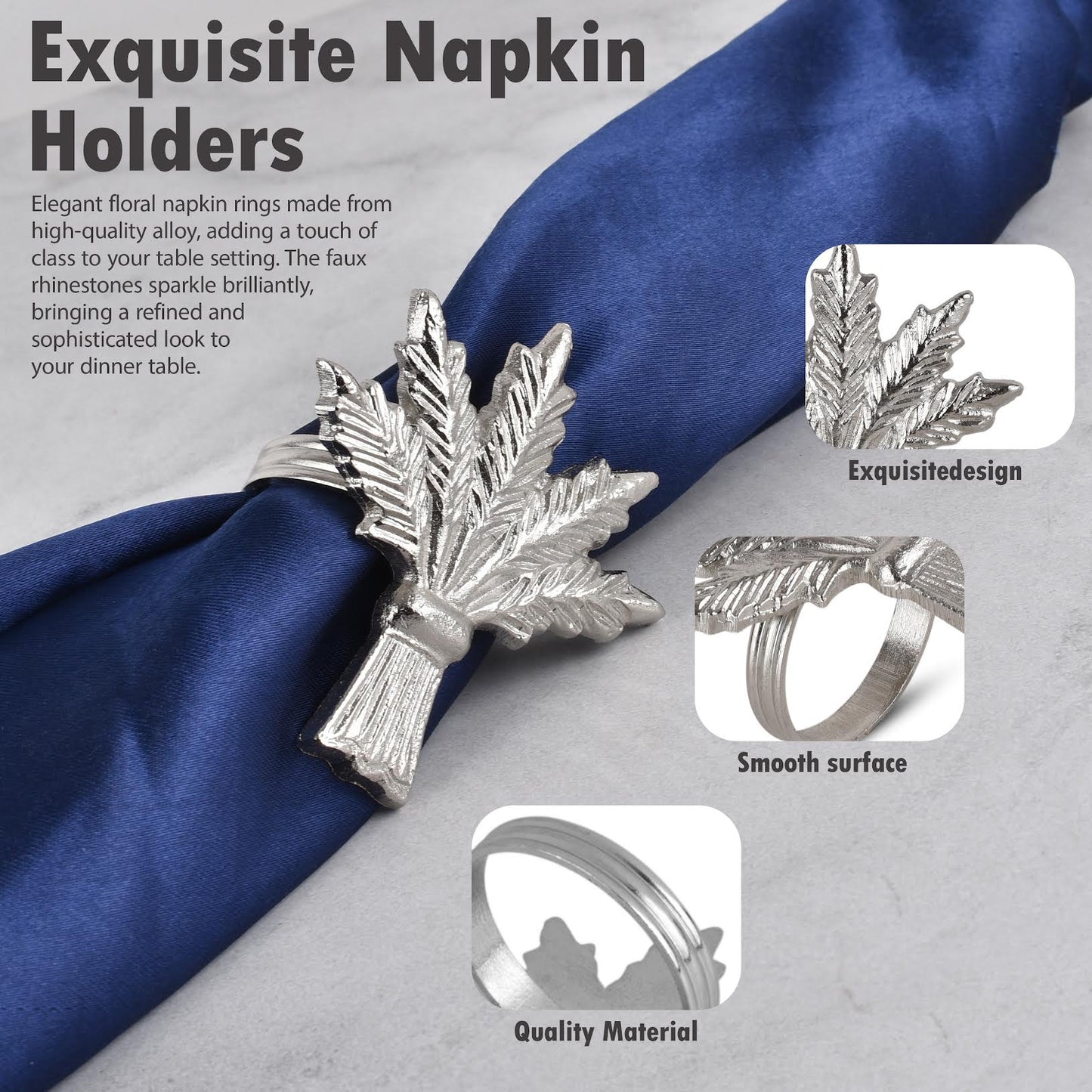 Elegant Napkin Ring With Velvet Box